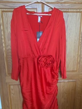 NWT Lady's Future Collective Red Rosette Mini Dress Size 17 Formal Party Holiday